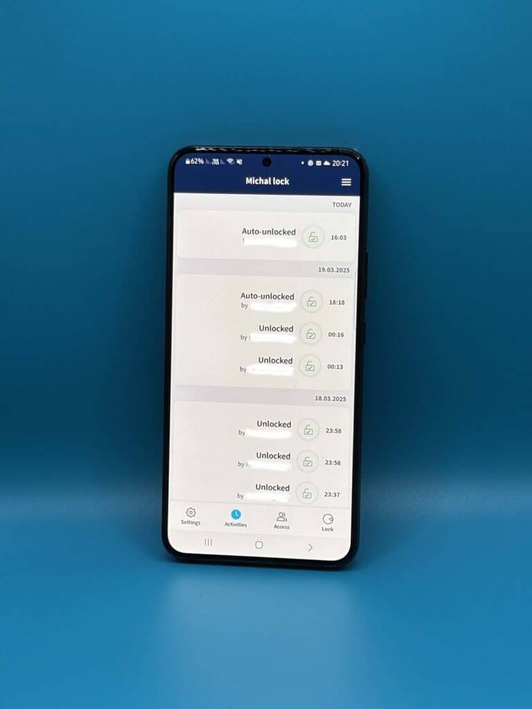 מנעול חכם Tedee Pro 11 tedee application activities smart lock israel